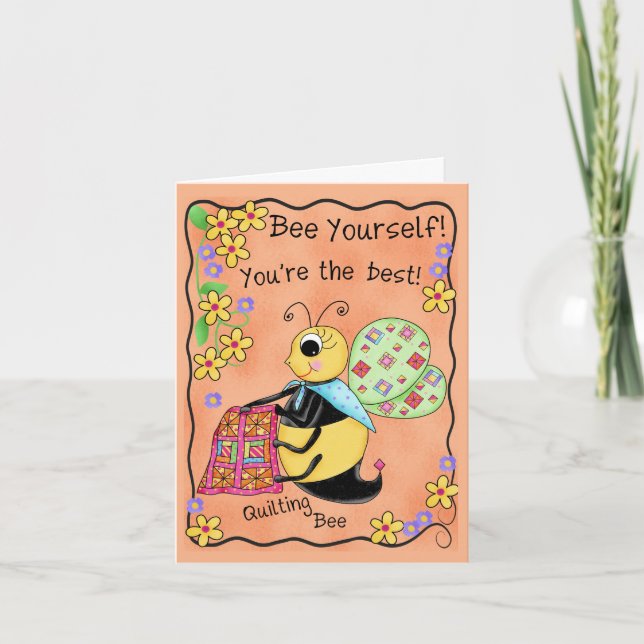 Tarjeta Quilting Bee Whimsy Honey Aee Yourself Art (Anverso)