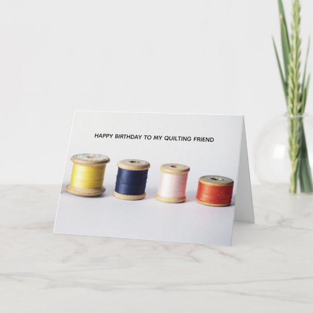 Tarjeta Quilting Scoding Friend Craft Lover Cumpleaños (Anverso)