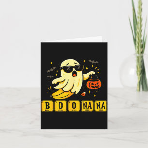 Tarjeta Química boonana banana fantasma lindo halloween