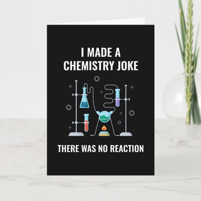 Tarjeta Química Chiste No Reacción Química (Anverso)