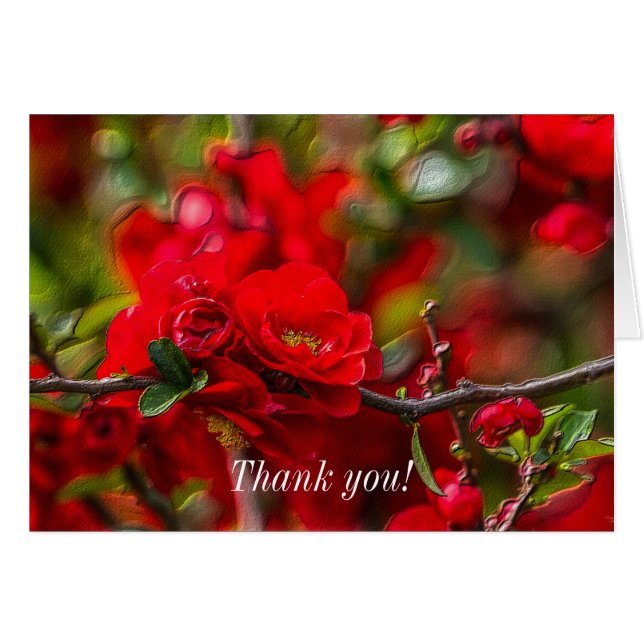 Tarjeta Quince Branch Painterly (Anverso (Horizontal))