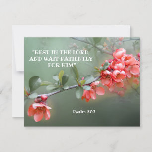 Tarjeta Quince ornamental japonés con comillas bíblicas