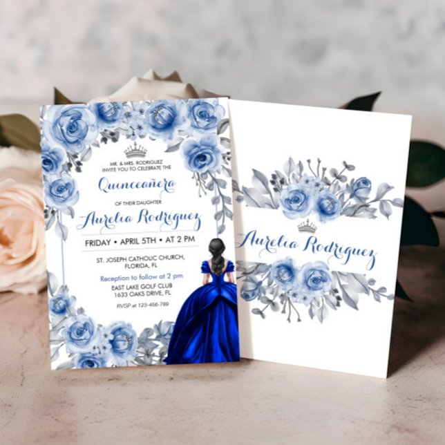 Tarjeta Quinceanera Quinceanera Invitación de Rosa (Subido por el creador)