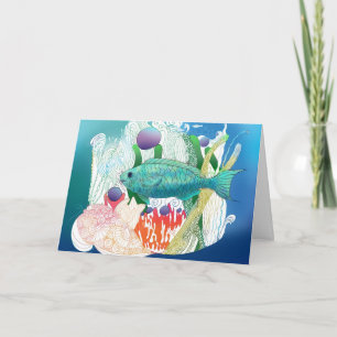 Tarjeta Quincenalmente Fish saluda.