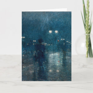 Tarjeta Quinta Avenida Nocturne   Childe Hassam