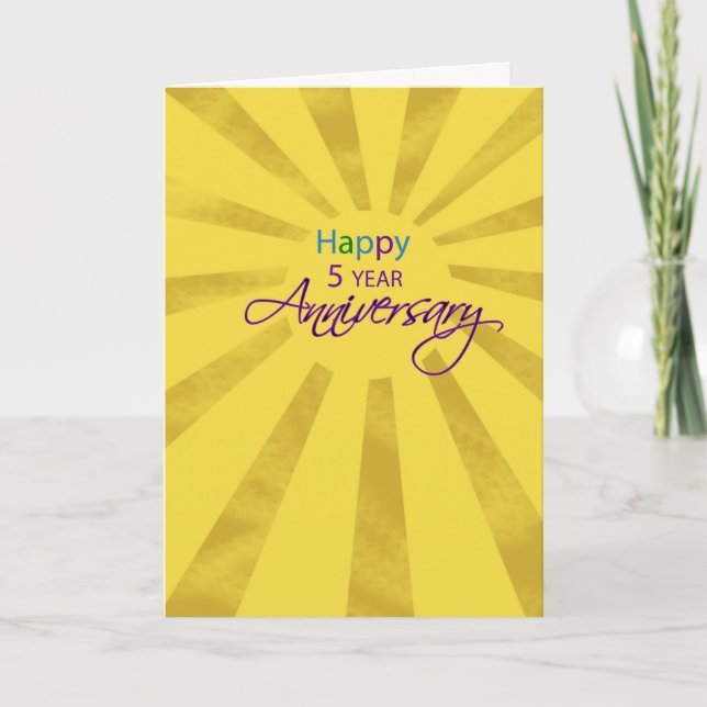 Tarjeta Quinto aniversario Sun del negocio del empleado (Anverso)