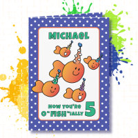 Quinto cumpleaños Naranja Personalizado de pescado