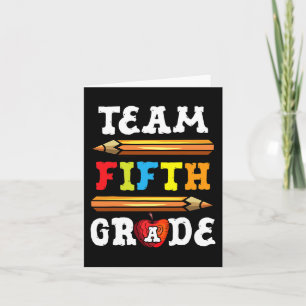 Tarjeta Quinto Grado Del Equipo De La Escuela De 5 Grados
