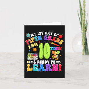 Tarjeta Quinto Primer Grado De Chicas Escolares