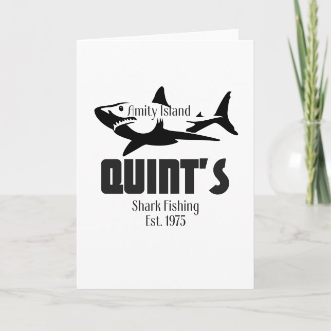 Tarjeta Quint's Shark Fishing Island Funny Jaws (Anverso)