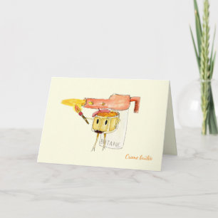 Tarjeta Quirky Creme Brulee Postre gracioso Personalizado