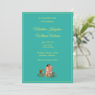 Tarjeta Quirky Kitschy Retro Photo Wedding Invitation