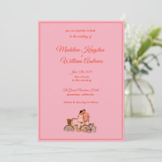 Tarjeta Quirky Kitschy Retro Photo Wedding Invitation
