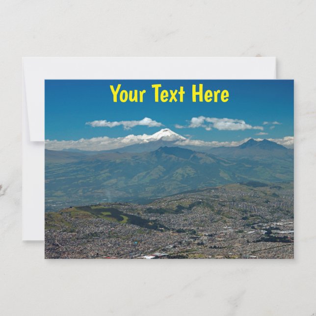 Tarjeta Quito y Cotopaxi personalizable (Anverso)