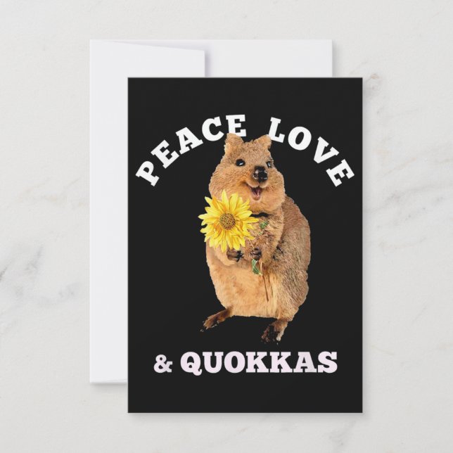 Tarjeta quokka Peace Love (Anverso)