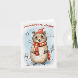 Tarjeta Quokka quiere una Feliz Navidad -