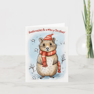 Tarjeta Quokka quiere una Feliz Navidad -