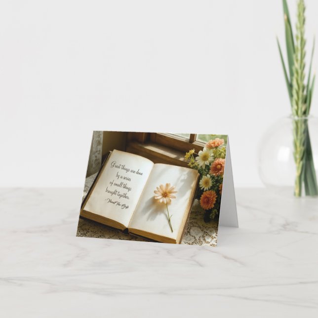 Tarjeta Quote Written In an Open Vintage Book (Anverso)