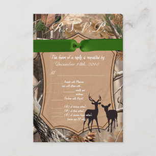 Tarjeta R.S.V.P. 3.5x5 Hunters Camo Camuflaje Cier