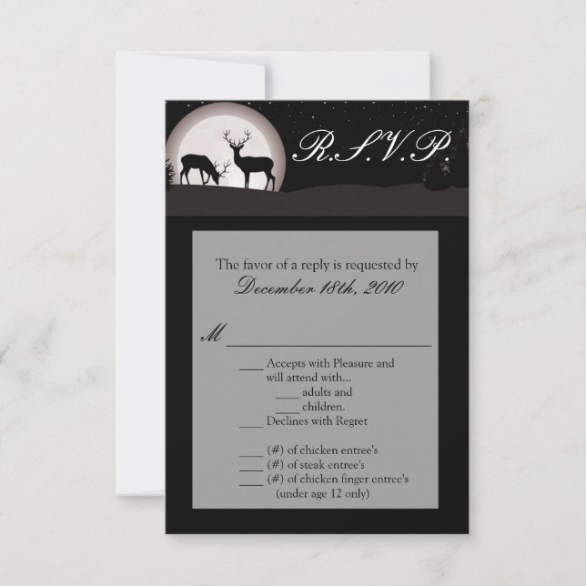 Tarjeta R.S.V.P. 3.5x5 Hunters Moon Ciervo Macho H (Anverso)