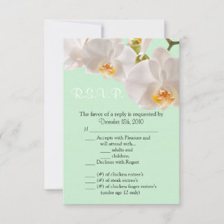 Tarjeta R.S.V.P. 3.5x5 Verde y Orquídea