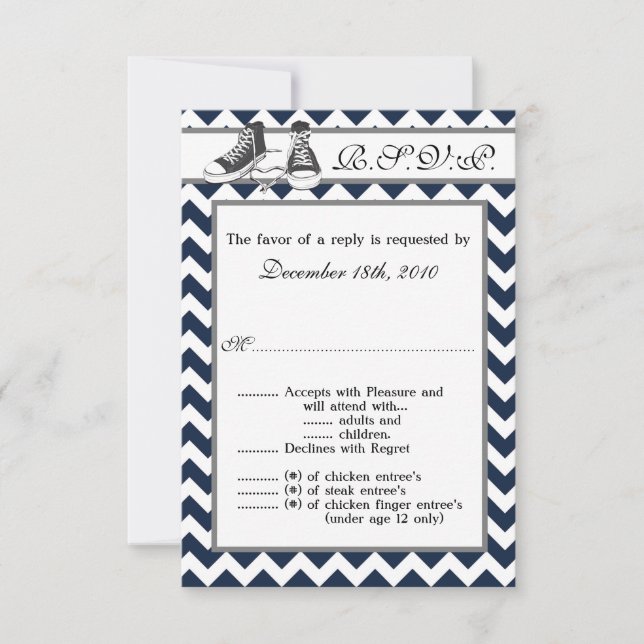 Tarjeta R.S.V.P. 3.5x5 Zapatillas Adolescentes Ray (Anverso)