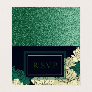 Tarjeta R.S.V.P esmeralda verde 20 aniversario