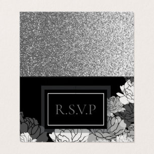 Tarjeta R.S.V.P plata, 10 años en blanco y negro