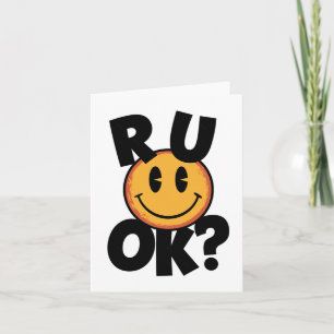 Tarjeta R U Ok Smiley Face Pegatina de Diseño de Salud Men