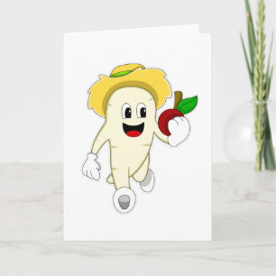 Tarjeta Rábano como granjero con fruta