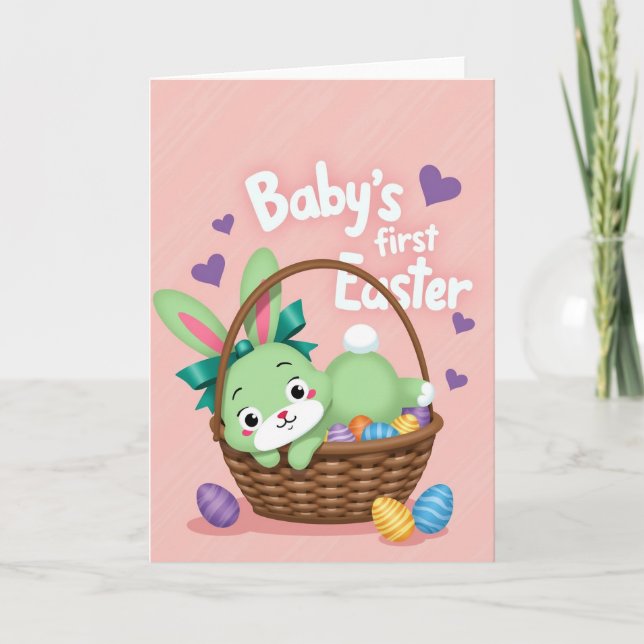 Tarjeta Rabbit Basket Celebration Card (Anverso)