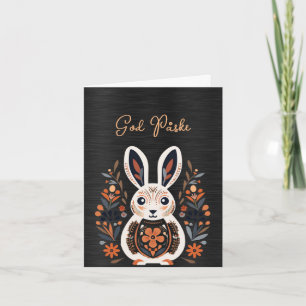 Tarjeta Rabbit Black White God Påske