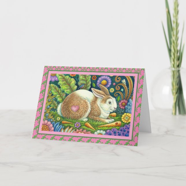 Tarjeta RABBIT DE ARTE FOLLAR, BLUEBIRD, JARDÍN SECRETO Bl (Anverso)