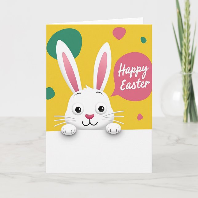 Tarjeta Rabbit Peek Easter Shapes Card (Anverso)