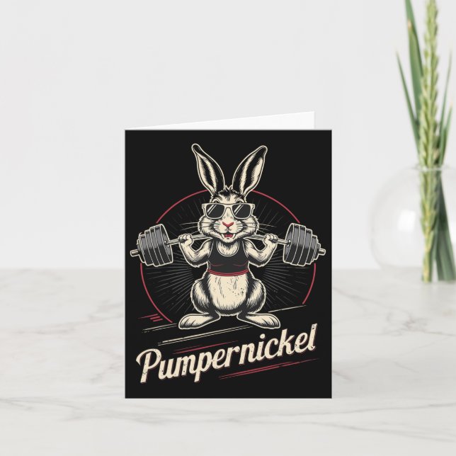 Tarjeta Rabbit Pumpernickel Karnickel Bodybuilding (Anverso)