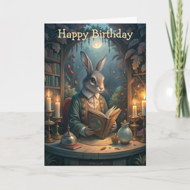 Tarjeta Rabbit Reading (Anverso)
