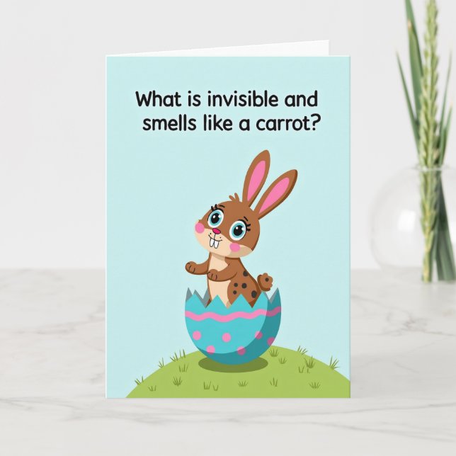 Tarjeta Rabbit Riddle Fun Day Card (Anverso)
