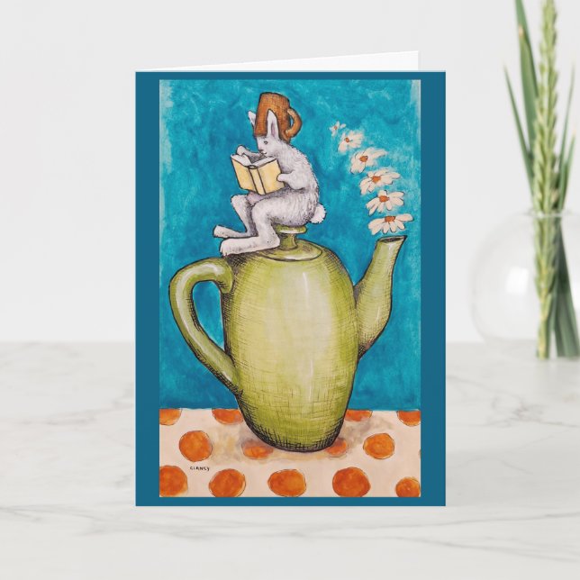 Tarjeta Rabbit Tea Get Well card (Anverso)