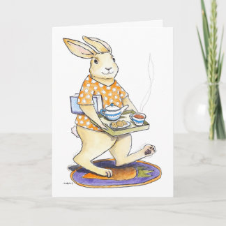 Tarjeta Rabbit Tea Tray Get Well card