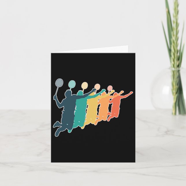 Tarjeta Raca retro de Badminton (Anverso)