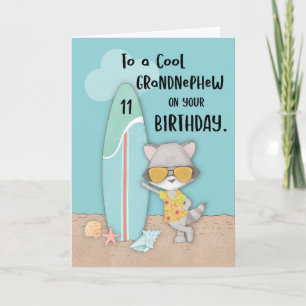 Tarjeta Raccón divertido de cumpleaños de 11 años