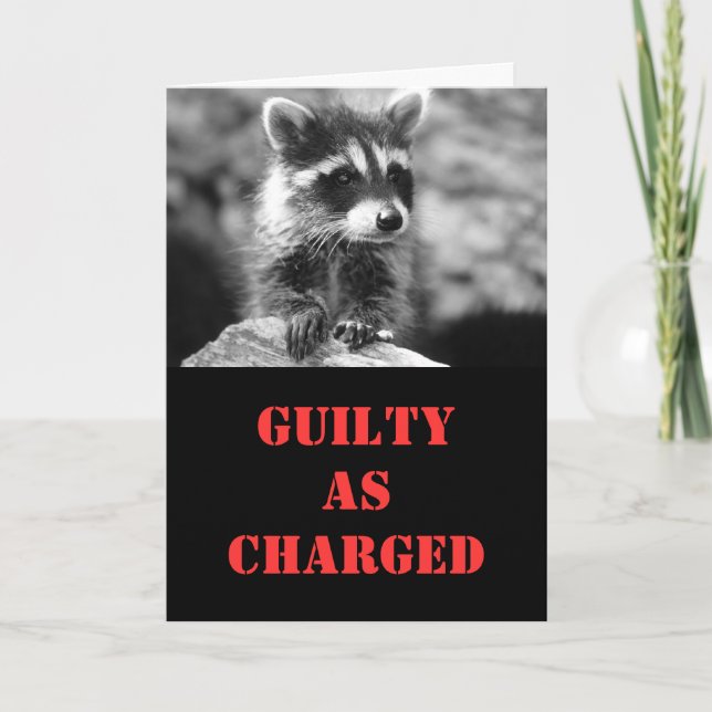 Tarjeta Raccoon Belated Birthday (Anverso)