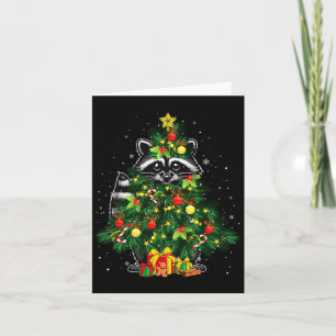 Tarjeta Raccoon Cosplay Xmas Árbol que coincide con Animal