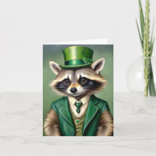 Tarjeta Raccoon de San Patricio