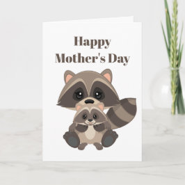 Tarjeta Raccoon del Día de la Madre