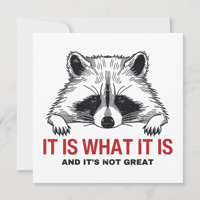 Tarjeta Raccoon gracioso es lo que es y no es grandioso (Anverso)