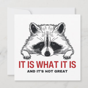 Tarjeta Raccoon gracioso es lo que es y no es grandioso