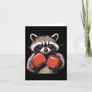Tarjeta Raccoon Gracioso Para Guantes Deportivos Y De Boxe