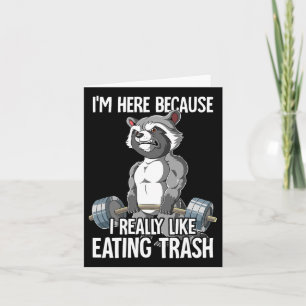 Tarjeta Raccoon Gym Weight Bodybuilder