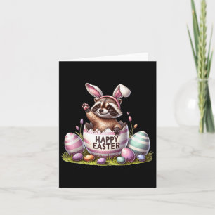 Tarjeta Raccoon lindo conejito niños hombres Raccoon de Pa